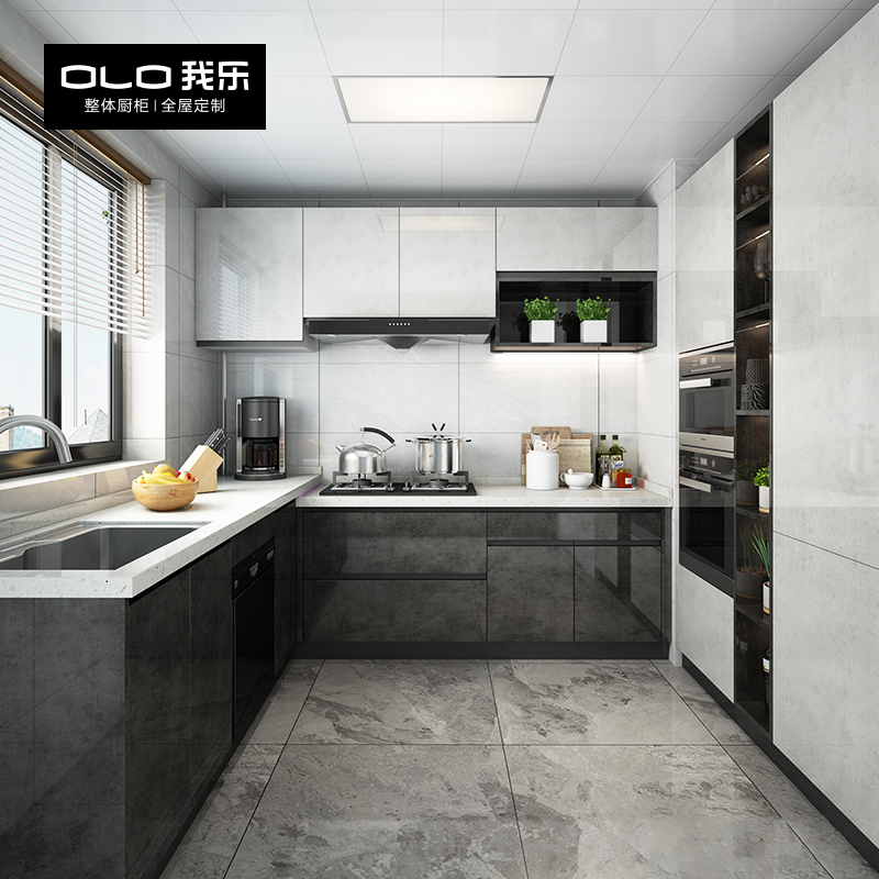 I le cabinet Bern kitchen cabinet overall custom kitchen cabinet decoration stove quartz stone countertop modern