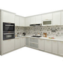 (Wile Real Cream Style Cabinets) Integrated Kitchen Kitchen Cabinets Sideboards Whole House Customized Quartz Stone Countertops