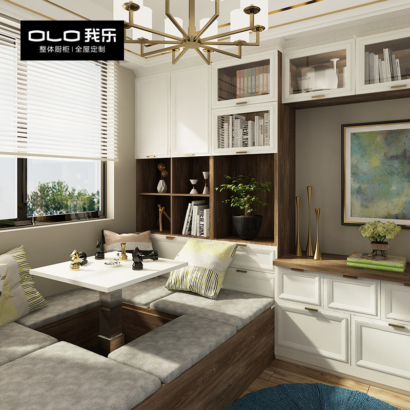 I Lerosa full house French style light lavish bedroom tatami bookhouse The whole custom bed wardrobe is integrated with gold