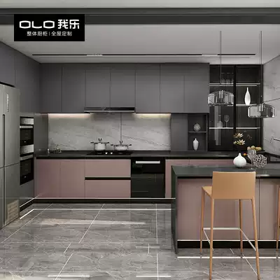 I Le Morandi light luxury kitchen overall cabinet Overall overall cabinet custom Nakajima table Dining table integrated quartz stone countertop