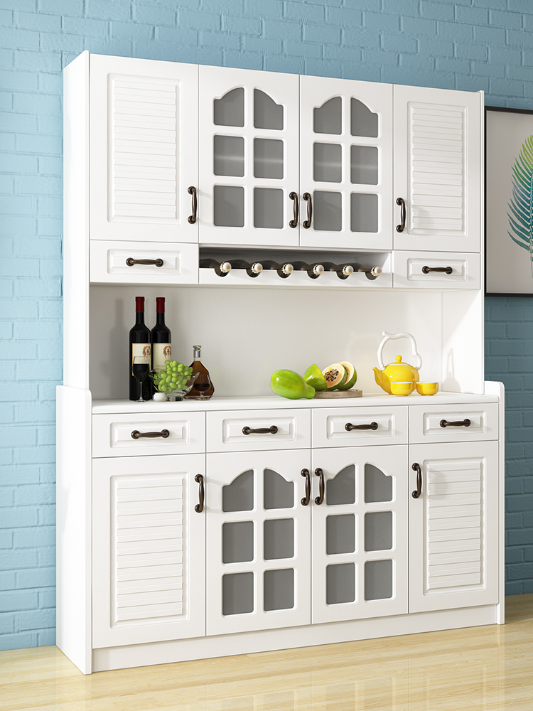 Dining cabinet Wine cabinet One wall dining room cabinet Household modern simple white overall cabinet Living room multi-function tea cabinet