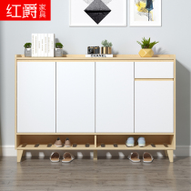  Shoe cabinet Household door entrance cabinet Simple modern foyer cabinet storage locker large-capacity door wooden shoe cabinet