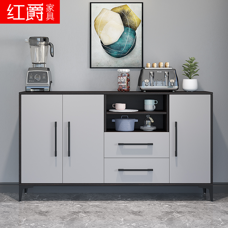 Meal cabinet Modern minimalist restaurant cabinet against wall Northern European light luxury living room cabinet multi-functional tea cabinet