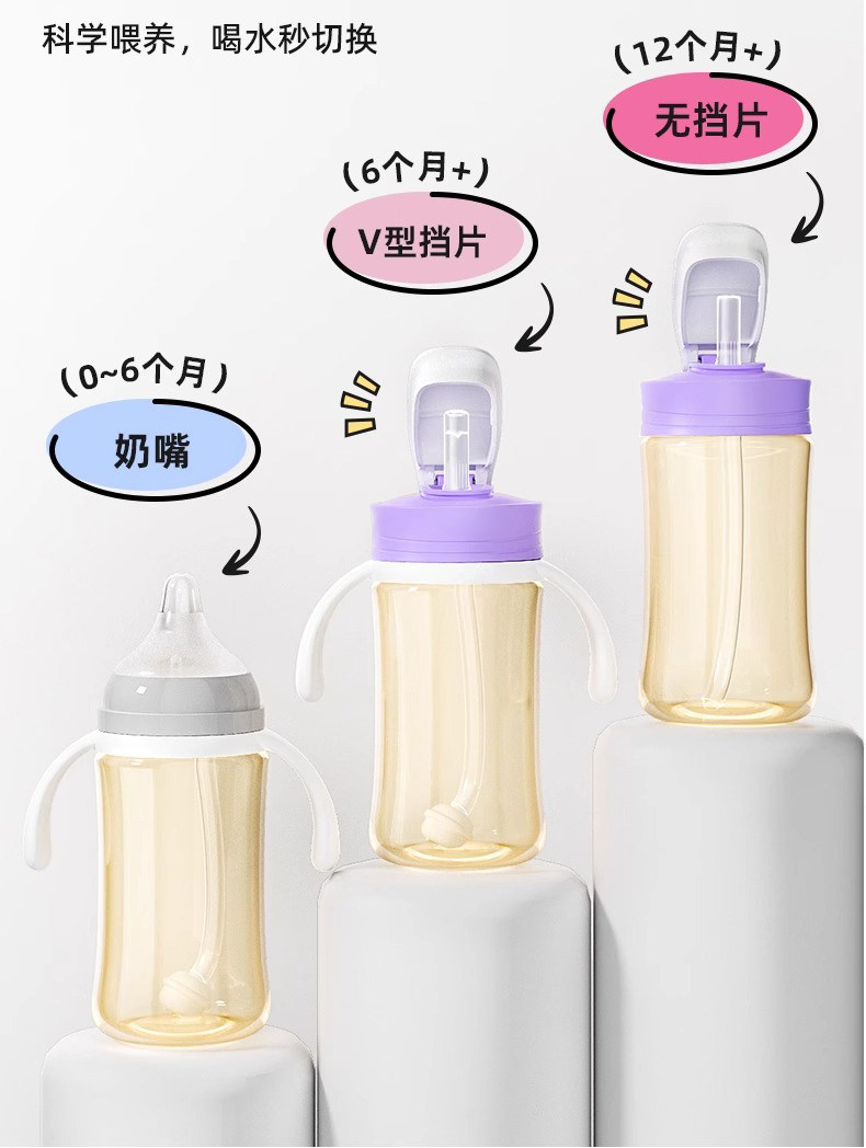 Крышка для бутылочек 安配水杯盖适配贝亲第3代奶瓶配件宽口奶瓶转换头直饮吸管重力球 Residential distribution