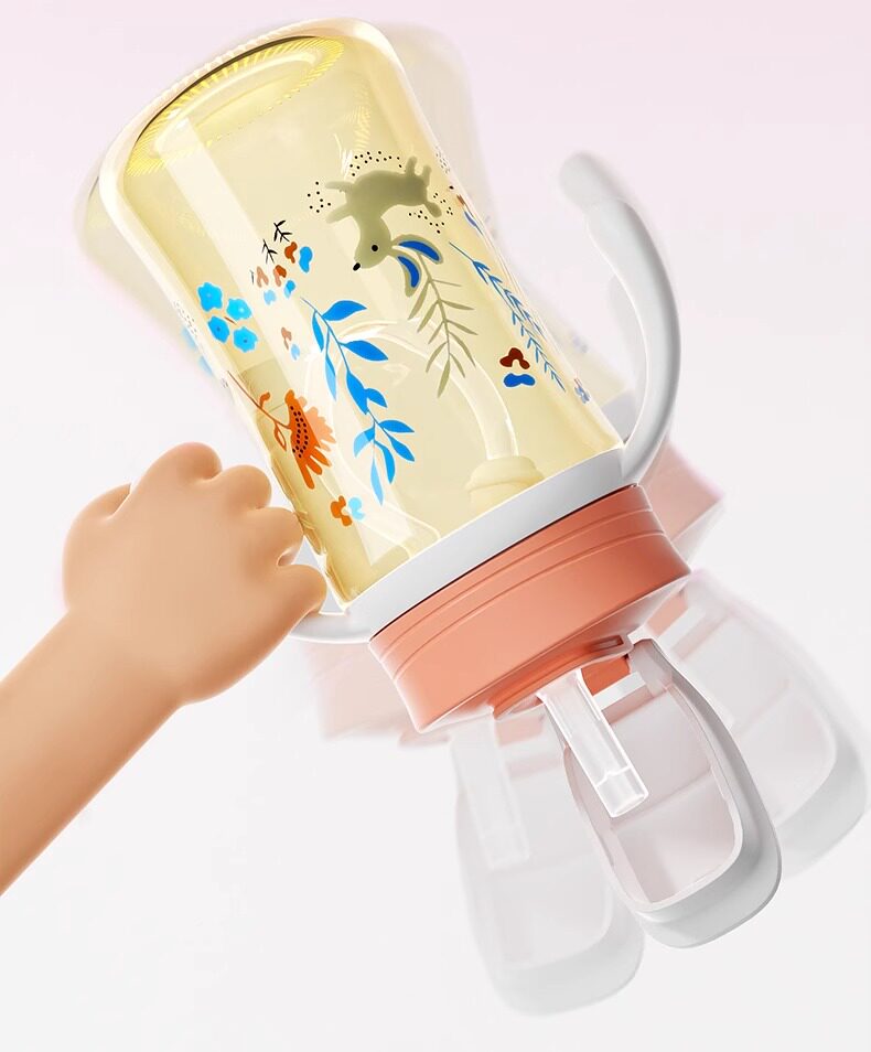 Крышка для бутылочек 安配水杯盖适配贝亲第3代奶瓶配件宽口奶瓶转换头直饮吸管重力球 Residential distribution