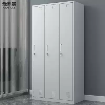 Three-door locker thickened tin cabinet storage cabinet shoe cabinet gym bathroom change wardrobe with lock locker