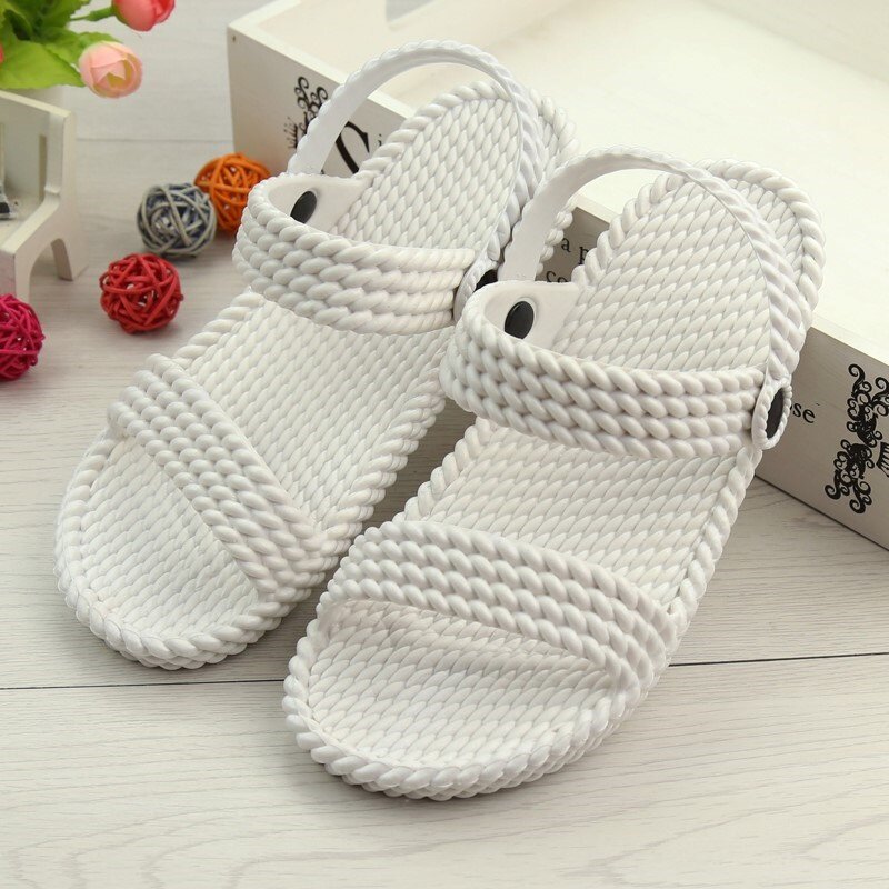 2021 new female soft bottom Korean version flat bottom student beach two wear minimalist plastic pregnant woman comfortable flat heel sandal