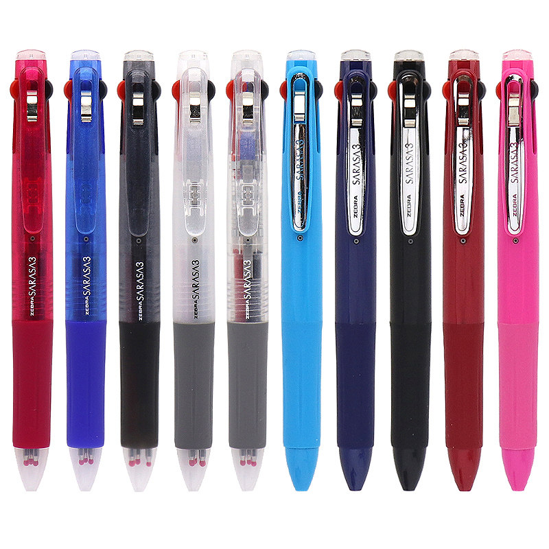 Japan ZEBRA zebra tricolour pen multifunction module pen J3J2 three-in-one multicolor students press the hydropen 0 5-Taobao
