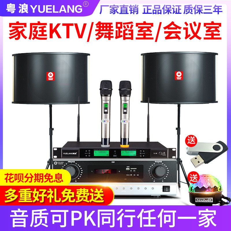 K90 Family KTV Sound Set Full Home Living Room K Gokaraok Hanging Wall Bluetooth Power Loudspeaker Loudspeaker with Look in Household Living Room