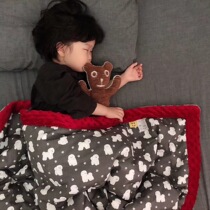 Ins Nordic unicorn little dinosaur cartoon A cotton B Velvet childrens bean blanket baby stroller bean velvet cover blanket