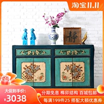 Chinese style porch cabinet retro painted locker solid wood antique old old new Chinese side cabinet Chinese style cabinet shoe cabinet