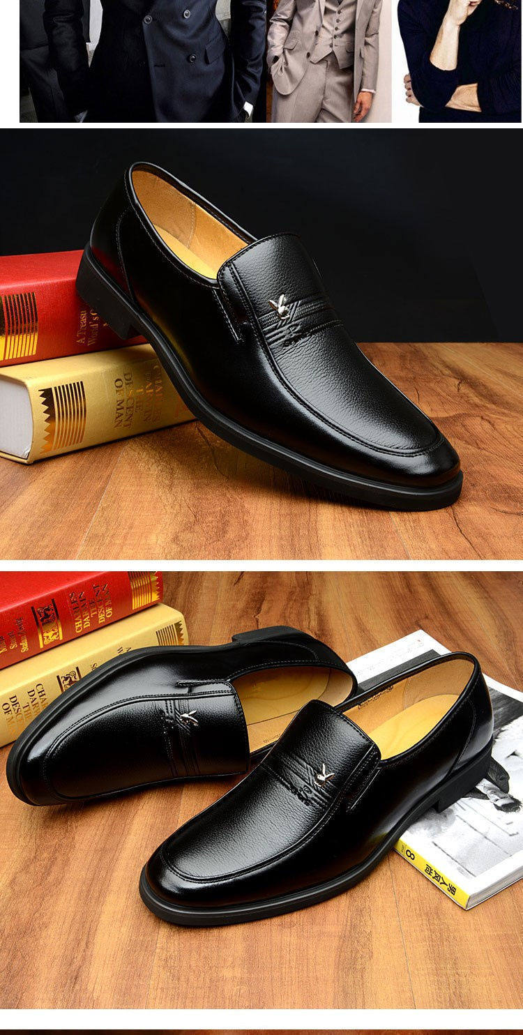 Платье обувь 【100%全牛皮】皮鞋男真皮透气商务休闲男鞋软底防滑中老年爸爸鞋 OTHER