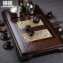 Jinge Kung Fu tea set four-in-one extra-large ebony tea tray set solid wood drainage tea tray