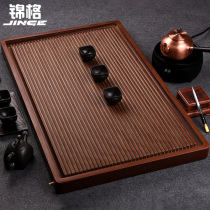 Jinge Kung Fu tea set Taiwan Bakelite tea tray black rubber tea table rectangular solid wood Tea Sea simple household