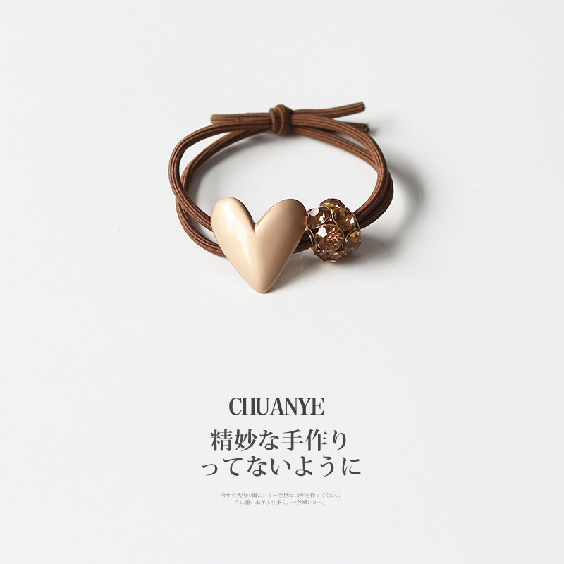 Head rope female simple temperament retro rhinestone beaded Hairband ins ball hair rope tie head Net red hair accessories