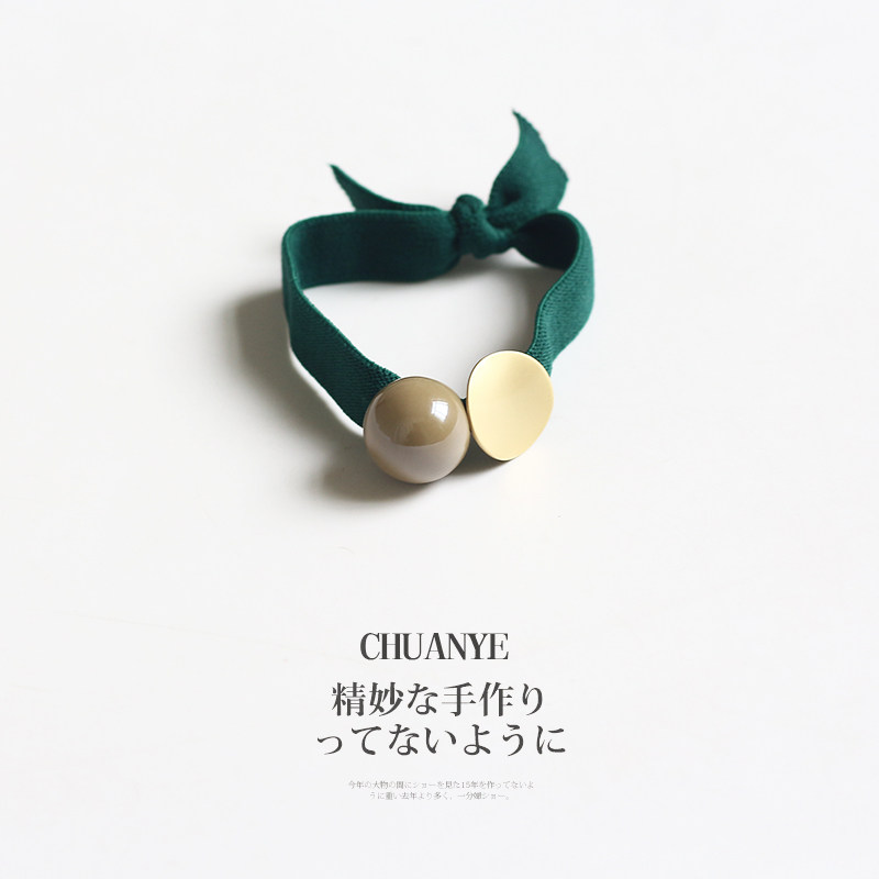 ins Net red head rope simple wide side hair rope tie hair leather band hair accessories Korean ponytail Hairband headdress women