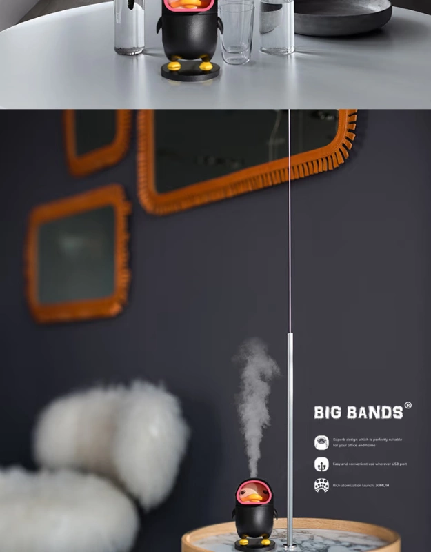 Bigband | Lặn vịt phun ẩm Máy làm ẩm tại nhà Văn phòng hương liệu im lặng Mini Máy tạo độ ẩm - Máy giữ ẩm