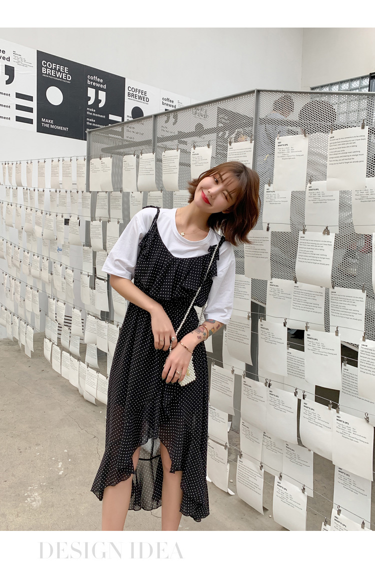 VK旗艦店 韓妞最愛波點露背雪紡復古無袖洋裝