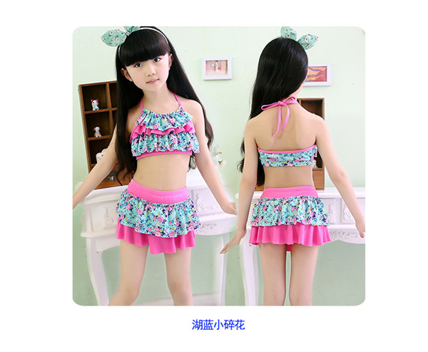 Đồ bơi mới cho bé gái kiểu váy xẻ bé trai lớn công chúa áo tắm bé gái Hàn Quốc bikini bé gái đồ bơi cho bé gái 11 tuổi