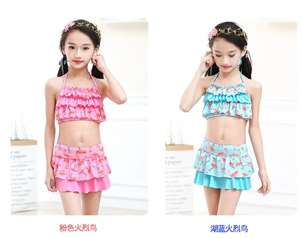 Đồ bơi mới cho bé gái kiểu váy xẻ bé trai lớn công chúa áo tắm bé gái Hàn Quốc bikini bé gái