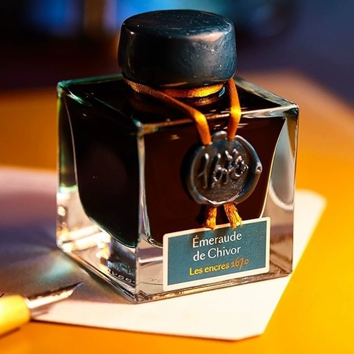 Франция J.Herbin Emerald 1670 Pen Color Ink Несуглеродная живопись, погруженная в воду из золотых чернил