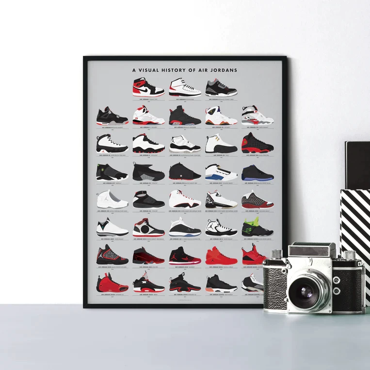 Постер Air Jordans, декоративная живопись для гостиной, кафе, литература и искусство, не выцветает