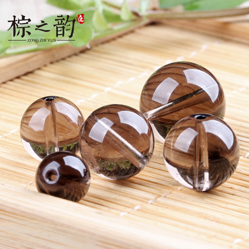 Brown Yun Natural Tea Crystal Ball DIY Bracelet with Pearl Wafer Ball Handicraft Accessories Material