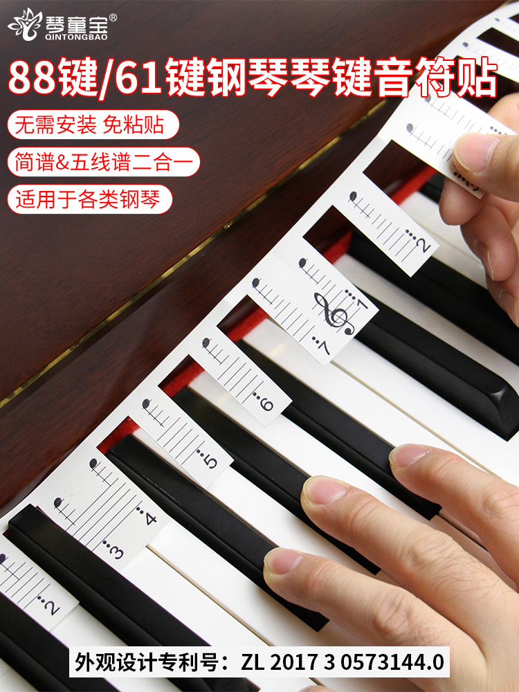 Piano keyboard stickers Electronic keyboard keyboard stickers 88 61 keys Piano key stickers staff beginner notation