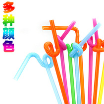 Art straw disposable curved juice drink milk tea long straw color modeling creativity