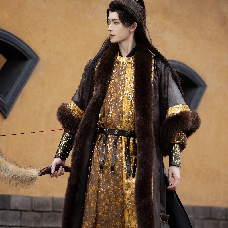 👑 秋季新品 | 【踏山河】国风裘衣 织金皮衣 🌸-汉服-淘宝好物网
