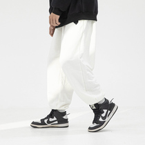 NOAY autumn solid color wild white loose casual tie pants mens Tide brand Hong Kong wind ins trend sports pants