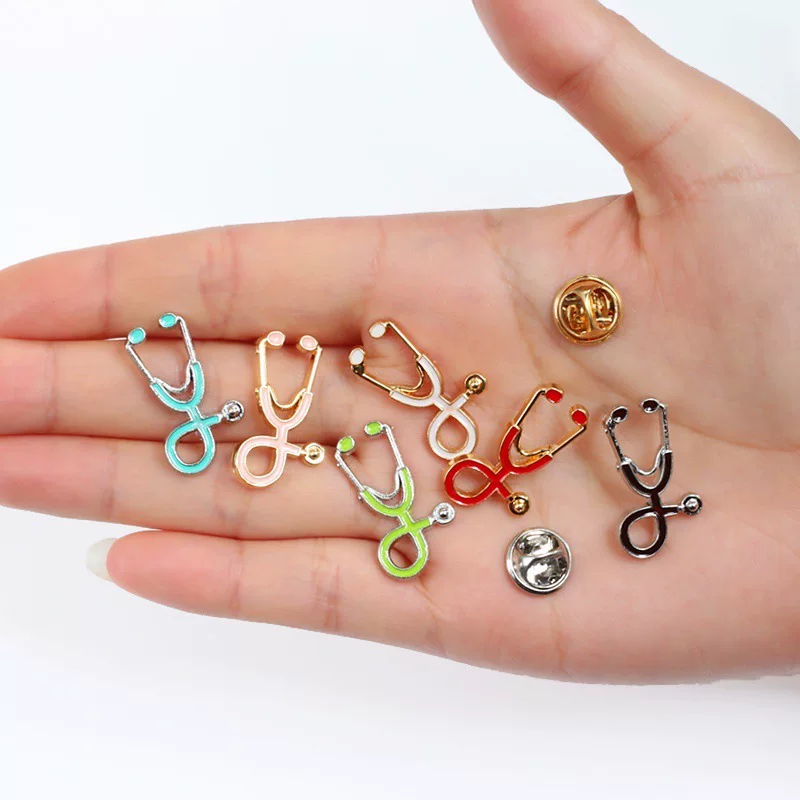Creative equipment, stethoscope, brooch, pin, metal badge, doctor uniform, Birthday gift