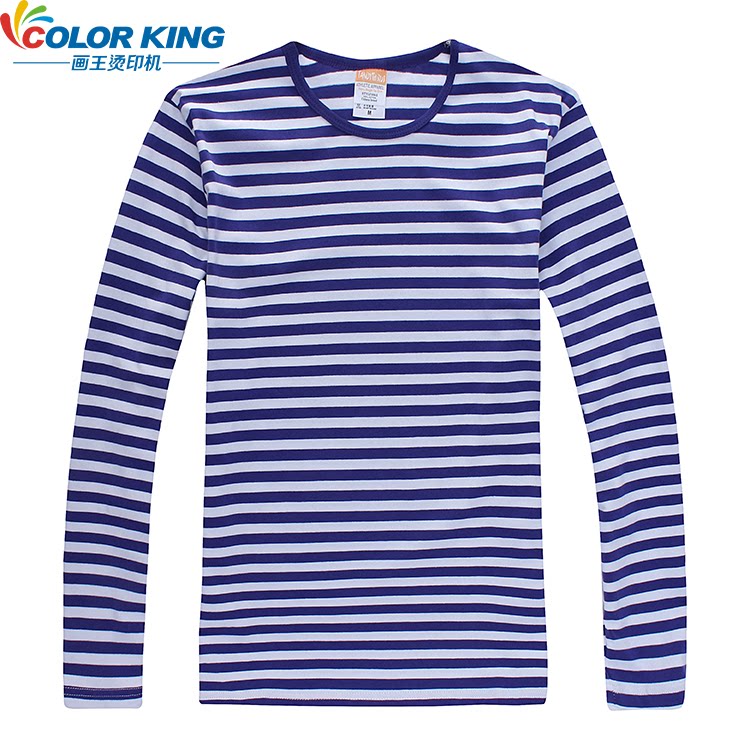 Odelle Sea Soul Shirt Long Sleeve T-shirt Blue White Striped Men Thermal Transfer T-shirt Logo Advertising Printed T-shirt