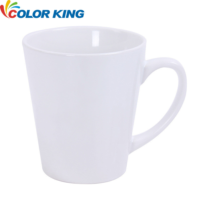 Thermal transfer coated mug 12OZ conical white mug Personalized gift mug Ceramic coated white mug