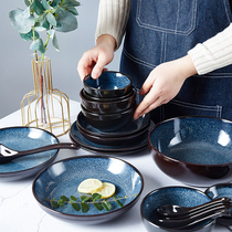 Jade Quanxing empty hand - drawn Chinese tableware set Household dishwasher ceramic dish combination Superior Feel to relocate dishes