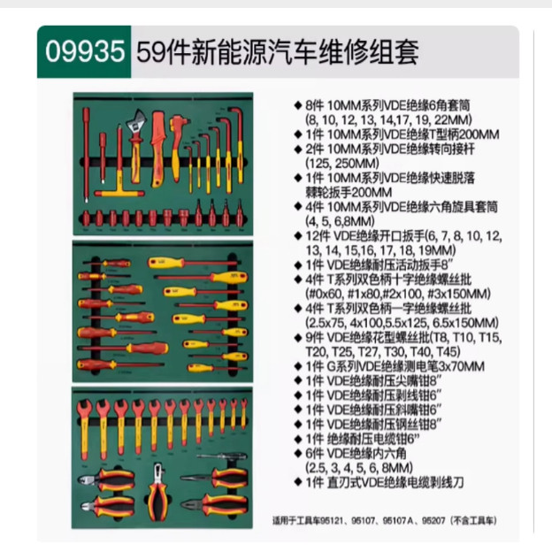 Shida Tools 09935 59 предметов из набора инструментов для ежедневного технического обслуживания new energy auto repair для ремонта и обслуживания трамваев