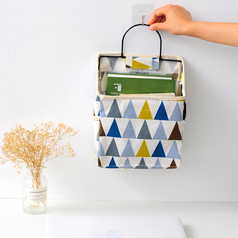 Dormitory bedside creative wall hanging shelf College student dormitory bed artifact hanging storage basket