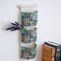 Door hanging wall sundries fabric storage bag dormitory bedside mobile phone storage bag hanging bag multi-layer wall hanging storage