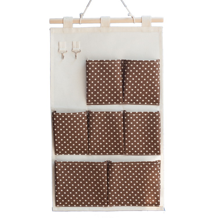 Hook-style multilayer cashier bag door rear hanging bag cloth art wall hanging storage bag hanging pocket 7 pocket wall-mounted object bag