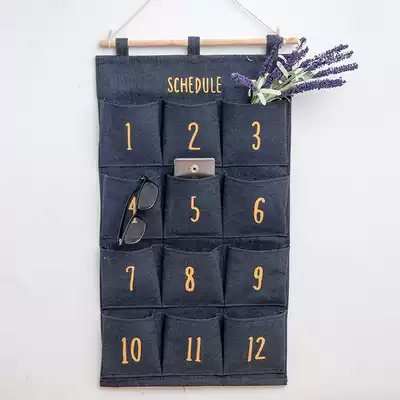 Behind the door, the meter box hanging bag, multi-layer fabric, cotton and linen storage bag, household dormitory wardrobe sundries hanging storage bag