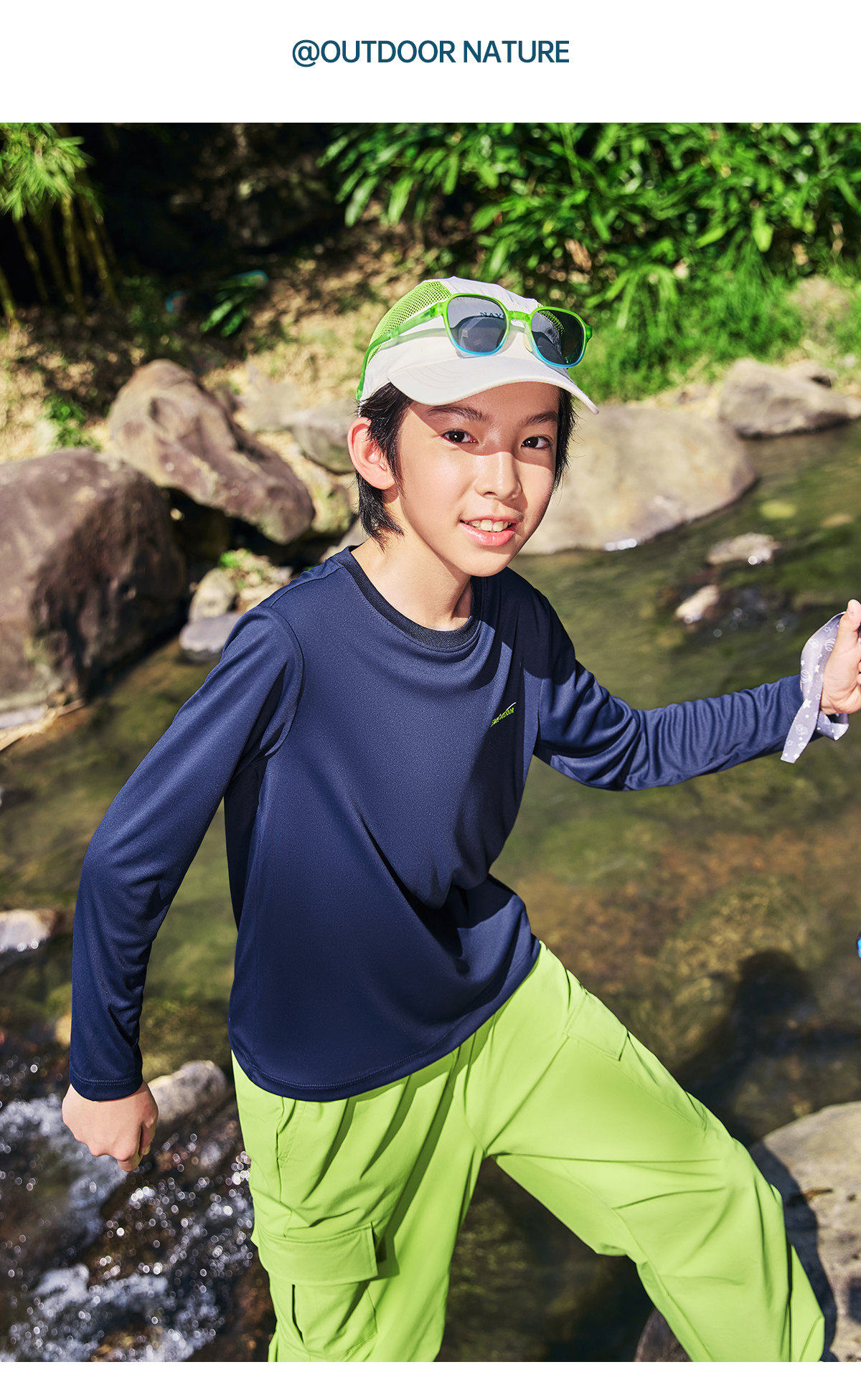 鸿星尔克童装儿童短袖T恤夏季男童长袖速干衣女童运动中大童夏装 — 55