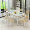 Dining table and chair combination Dining table Modern simple tempered glass dining table Small household space-saving dining table ta