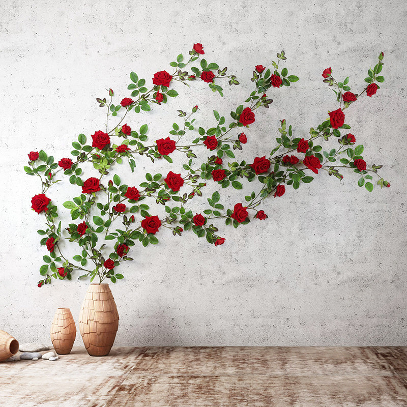 Simulation Flannel Large Rose Rattan indoor decoration Fake Flowers Vine piping Air conditioning Wound Shop Window Balcony Overhanging Ceiling