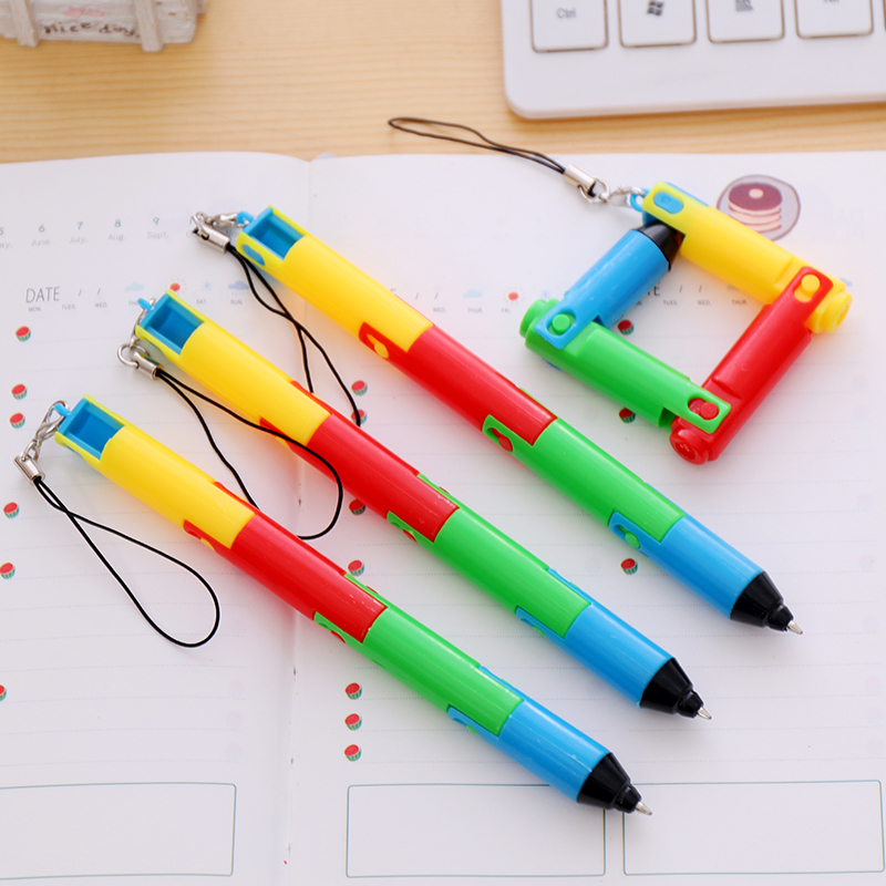 Foldable ballpoint pen curved deformation pen Korean version creative primary school stationery wholesale novelty cute children's gifts