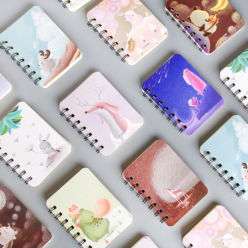 Cute cartoon coil book A7 mini schoolboy portable notepad small portable coil small fresh prize