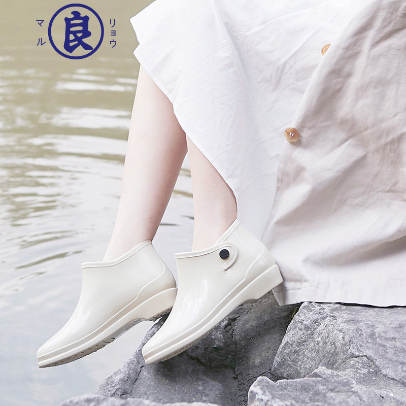 Good Low Help Water Shoe Shoes Rain Shoes Women Anti Slip Japan Original Dress Import Comfort Flat Heel Short Barrel Fashion Temperament