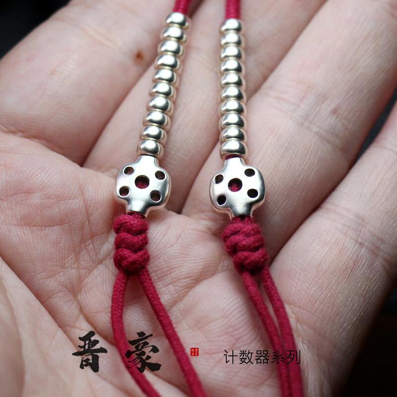 S925 Silver Bell Bead Counter Bracelet DIY Jewelry Accessories Tibetan Style Five-Eyed Six-Way Pure Silver Solid S925 Silver Bell Bead Counter Bracelet DIY Jewelry Accessories Tibetan Style Five-Eyed Six-Way Pure Silver Solid