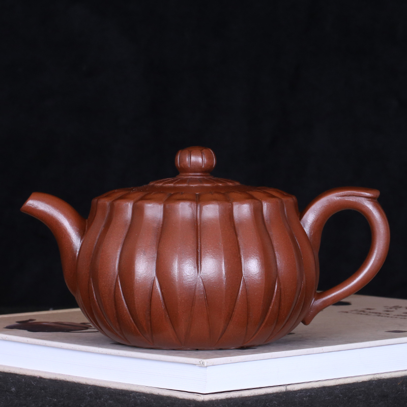 Taiwan's returning old purple sand pot, famous master, Qing Dynasty Kangxi imperial system, all hand-made single-hole chrysanthemum bud pot