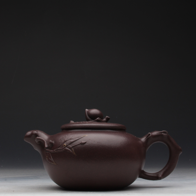 Taiwan returning old purple clay pot, famous master Ji Yishun's early full handmade purple clay pot