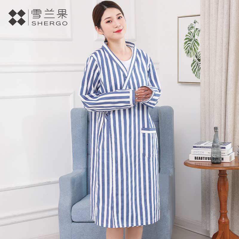 Shenlan fruit long version of the patient's suit for men and women patient pajamas striped cotton patient suit patient suit hospital care suit